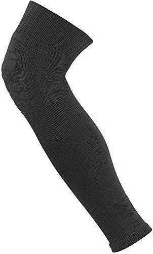 TCK Defender Football Padded Knit Leg Sleeves Over the Knee Black Medium