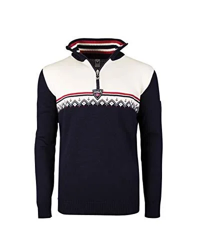 Dale of Norway Men's Lahti Masculine Sweater X-Large Navy/Raspberry/Off White