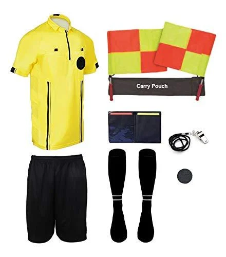 New! Pro Soccer Referee Package (9 Piece) Yellow AM (Chest 40-42")
