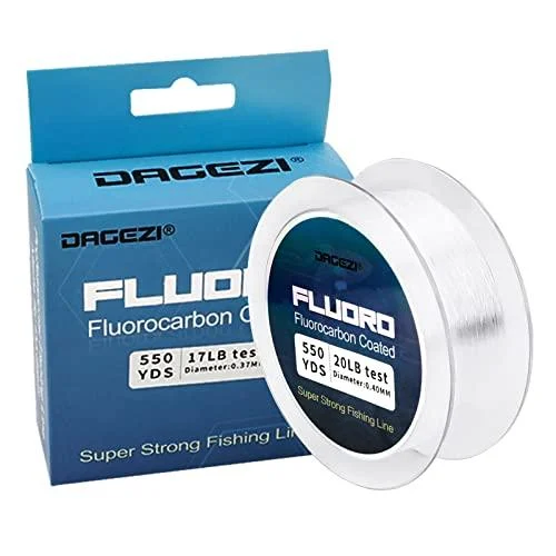 DAGEZI Fluorocarbon Coated Fishing Line 300yds / 550yds Faster Sinking Abrasion Resistant Invisible Super Strong Fishing Line 550.0 Yards 25lb(11.33kg)-0.45mm