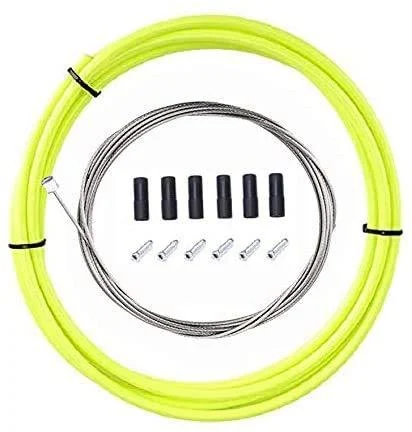 BlueSunshine Road Mountain Bike Bicycle Cycling Shifter Cable Housing Kit Set, Package Includes: 2 x 1.8m Shift Cables 1 x 3m Shift housing 8 x ferrules 12 x Cable end caps, Cable housing 4mm Green