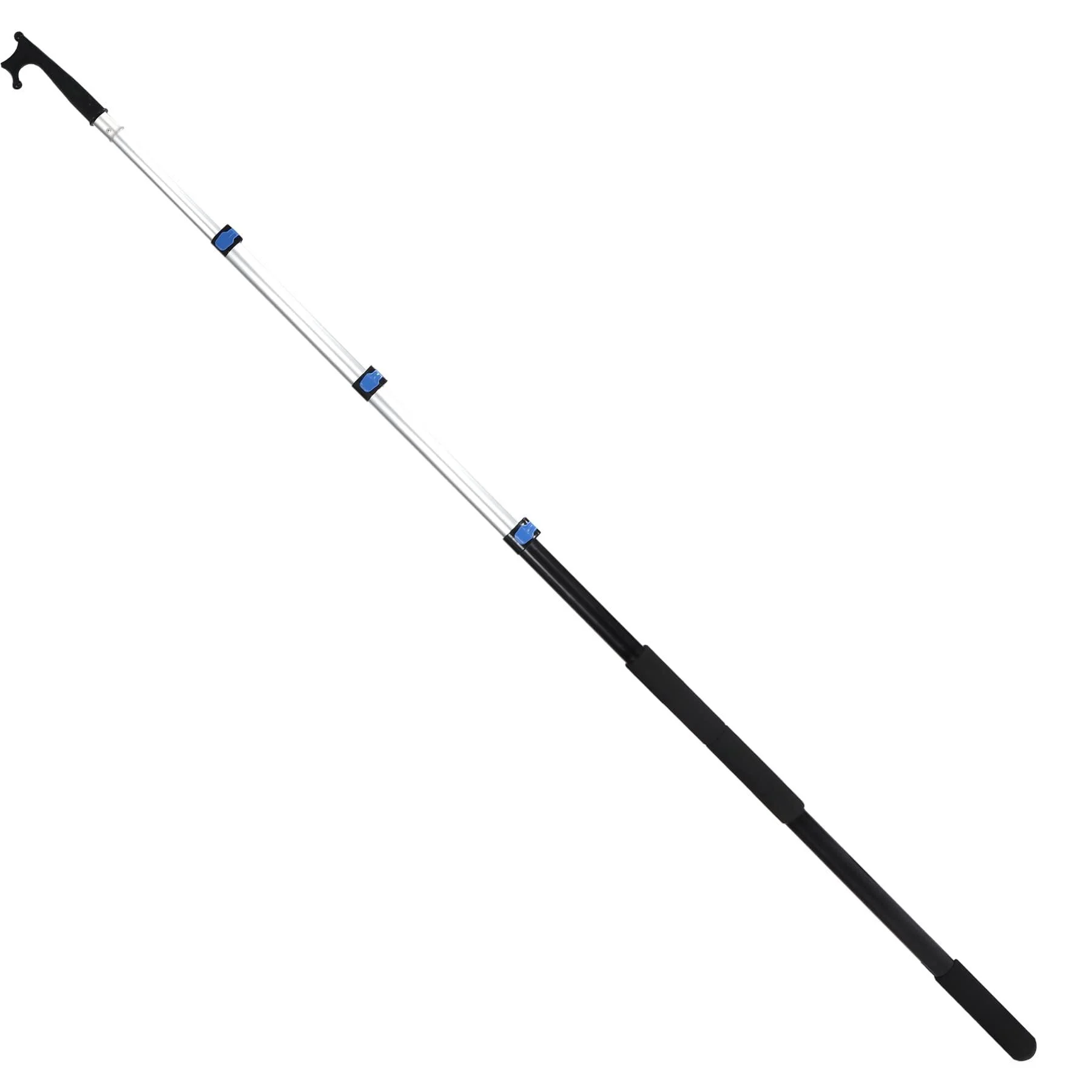 Playinyard Boat Hook Telescoping for Docking 8 or 12ft, 3/4 Stage Aluminum Dock Poles, Lightweight Floating Boat Docking Pole Multipurpose Black-12ft