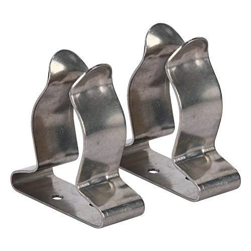 Amarine Made Pair of Stainless Steel Boat Hook Spring Clamp Holder Bracket Clip, Marine Spring Clip 9824S: I.d. 1" to 1-3/4"