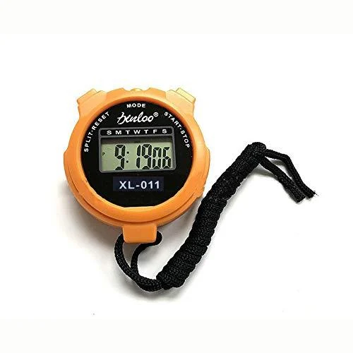LCD Display Stopwatch Counter Timer Digital Sport Date Alarm Chronograph Compass Multi Function Chronograph Fitness Coach Refrees Orange - SagaSave