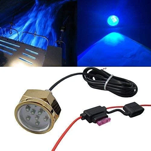 NSLUMO Led Boat Drain Plug Ligh 27W Blue LED Boat Drain Plug Underwater Light, 9-led, Garber-fishing, Swimming, Diving, 1/2" NPT Boat Underwater Diving Fishing Lamp for Deck/Marine/Boat