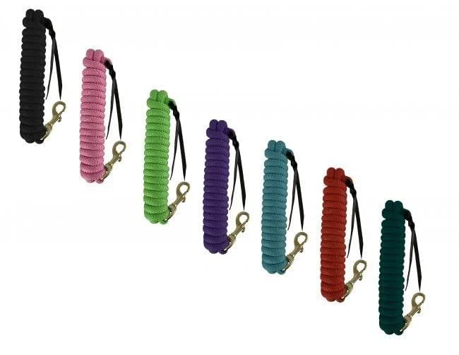 Showman 14' Nylon Pro Braid Training Lead w/Brass Snap & Leather Popper! New Horse TACK! (Hunter Green)