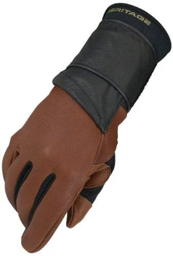Heritage Pro 8.0 Bull Riding Glove (Saddle Brown) 7 Left - Heritage Performance Gloves