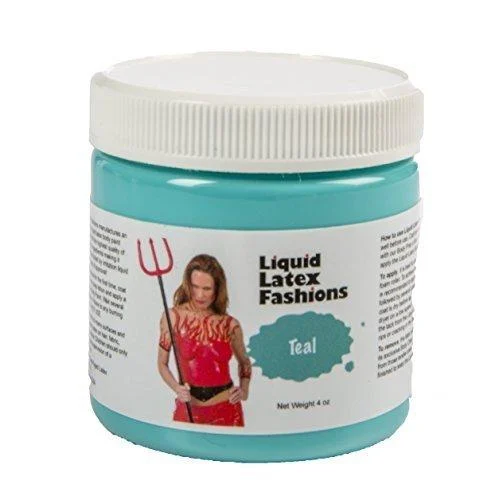 Teal 4 Oz - Liquid Latex Body Paint Ammonia Free No Odor Easy On and Off Cosplay Makeup Creates Professional Monster Zombie Arts