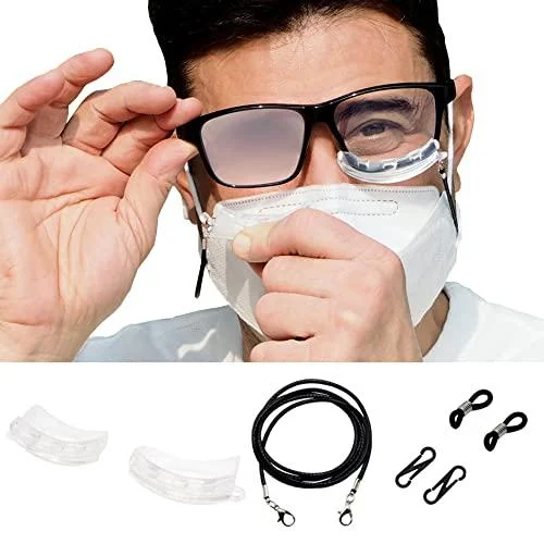 Semi-Permanent Anti-Fog Eyewear Accessory for Glasses Without Defogging Sprays or Wipes While Wearing a Mask : Glagly Anti-Fog Extreme Package(Anti-Lost Items are Included)