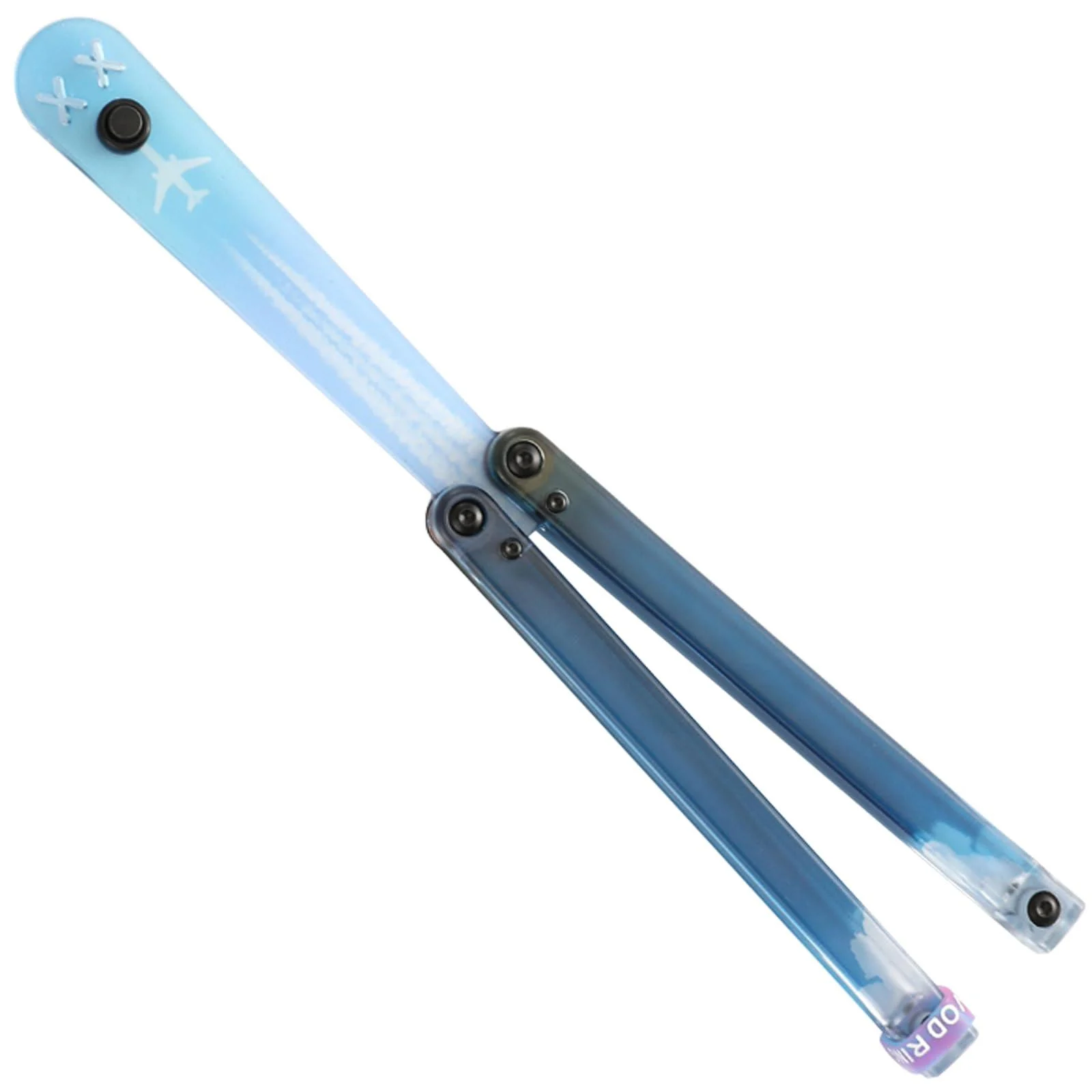YZH GOAT Plastic Butterfly Knife Trainer Plastic Balisong Trainer Integral Channel Handle Matched with Copper Washer Strong and Lightweight Build Great for beginners.(FJ)