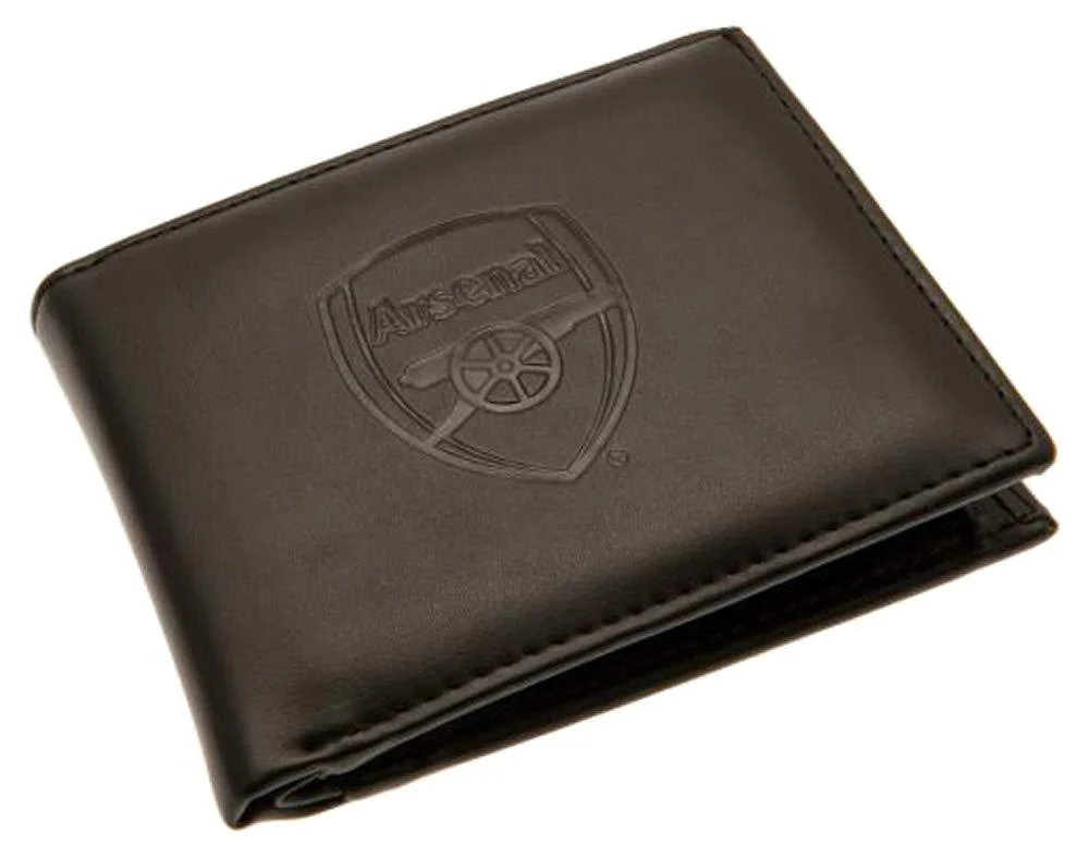 Arsenal FC - Authentic EPL Debossed Crest Leather Wallet in Gift Box