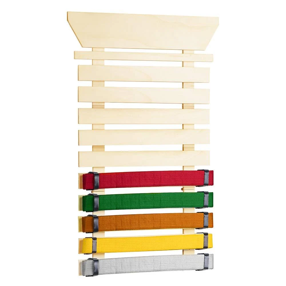 Aship Karate Belt Rack Martial Arts Belt Display Wooden Holder DIY Personalized - 10Level 10 Level