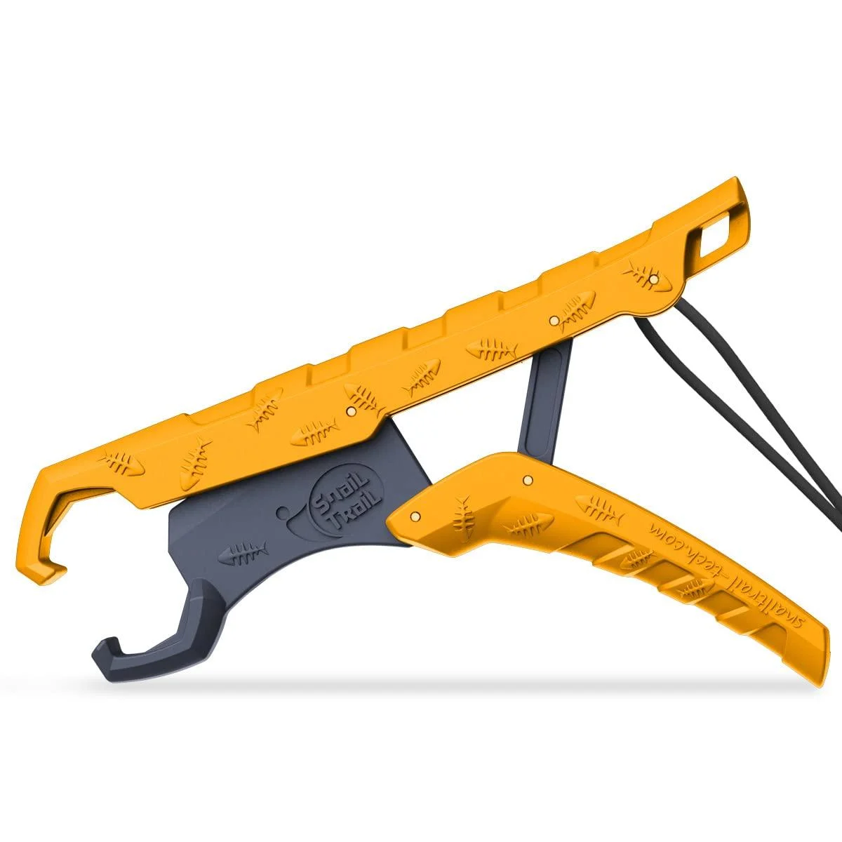 SNAIL TRAIL 7.5''/9'' Floating Fish Gripper, Fishing Grabber, Catfish Mouth Pliers, Caught Bass Holder, Digital Scale Hook Clamp, Saltwater Lip Grip Tool with Lanyard, Gifts for Men 7.5-Inch A: Yellow-Gray