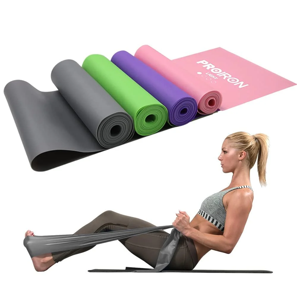 PROIRON Latex-Free Resistance Bands Exercise Bands for Strength Training Yoga Pilates Stretching Home Gym Workout Upper Lower Body Light Medium Heavy d-Gray/2m/30lb