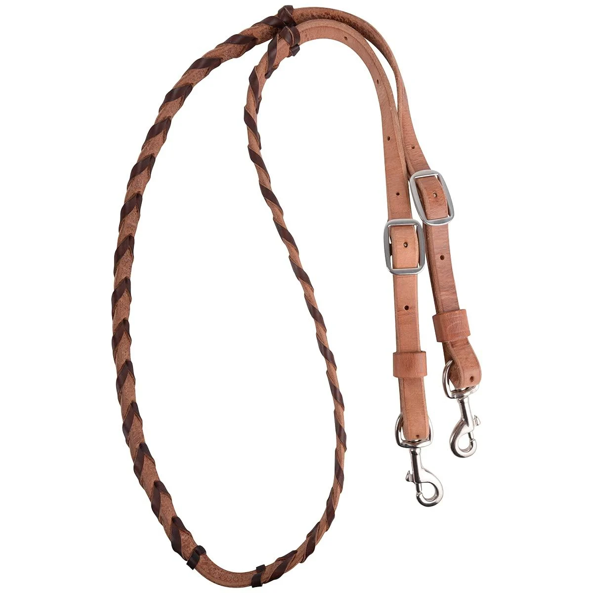 Martin Saddlery Latigo Barrel Reins with Colored Laces Chocolate