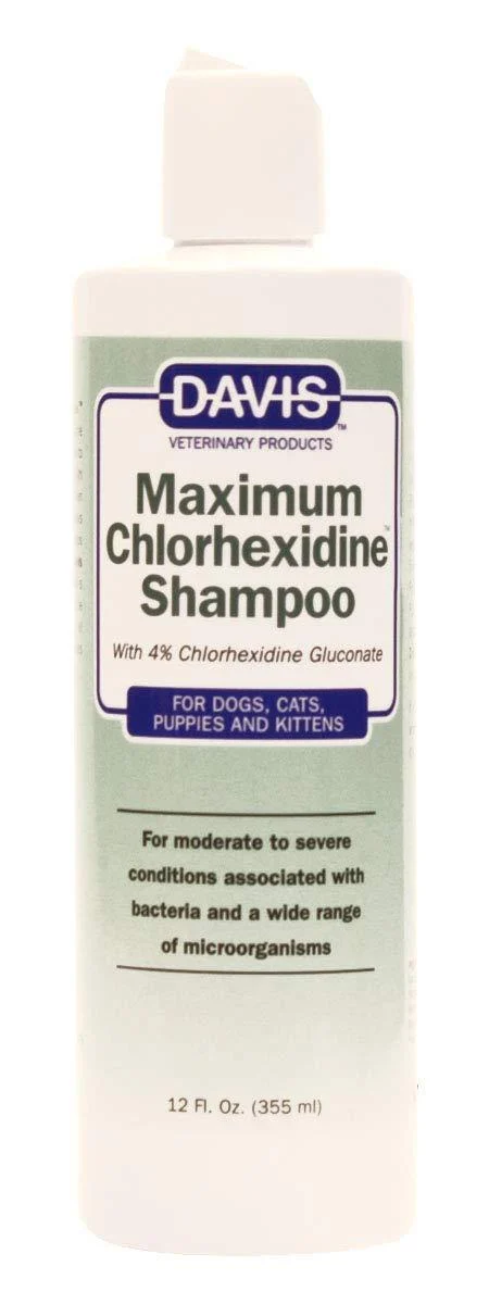 Davis Maximum Chlorhexidine Pet Shampoo, 12 oz - Davis Manufacturing