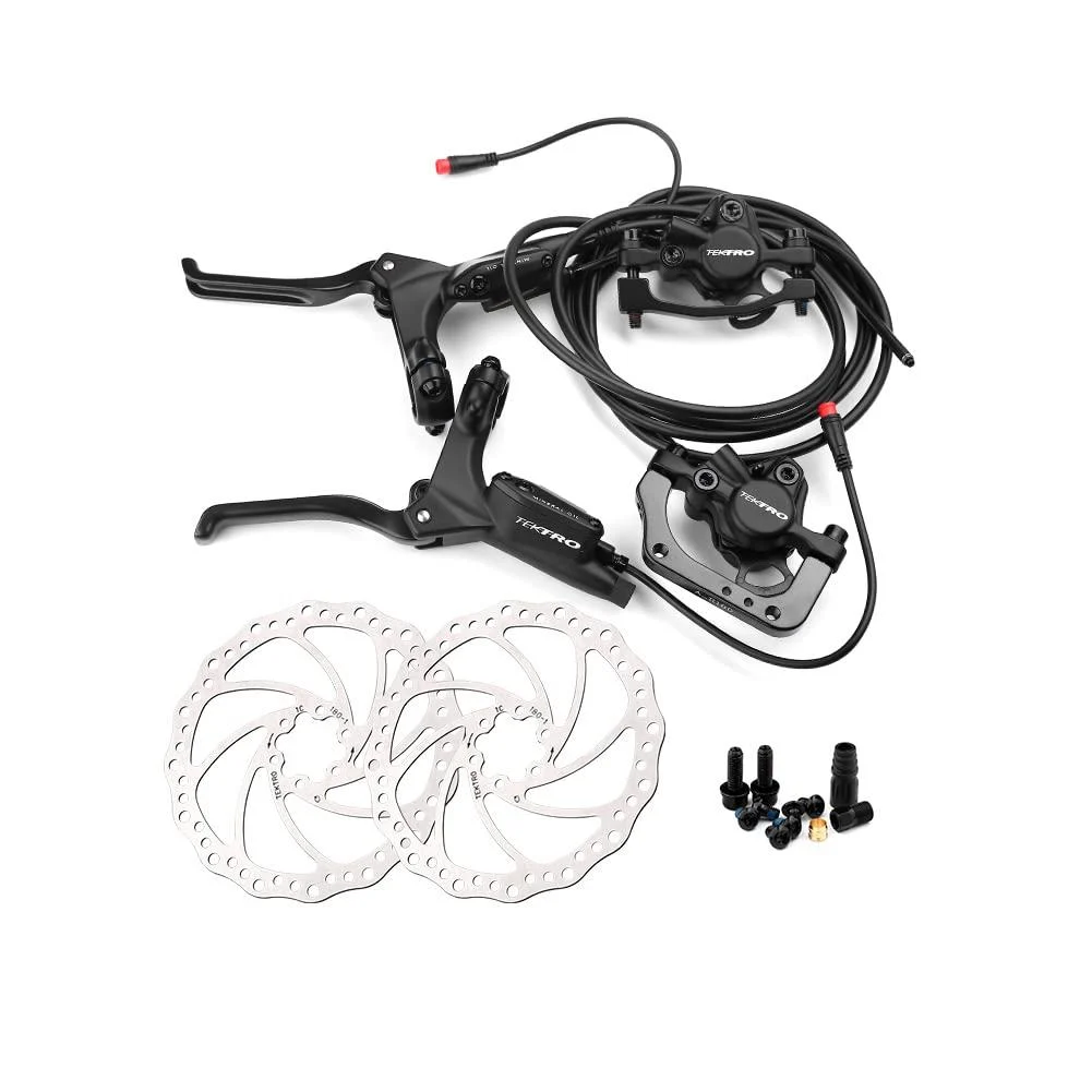 Bibike Tektro eBike Hydraulic Disc Brake Electric Induction Control System with 2Pcs 160/180mm Rotor Left-Front & Right-Rear 180mm