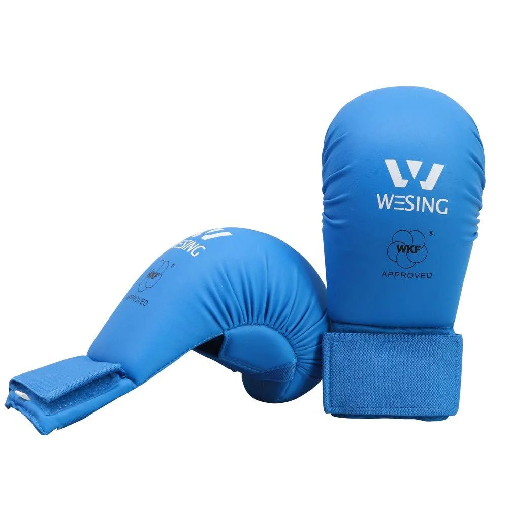 Wesing WKF Sparing Karate Gloves Without Thumb Protection Blue Red Blue Small - W WESING