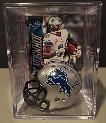 Detroit Lions NFL Helmet Shadowbox w/Calvin Johnson Jr. Megatron card - Riddell