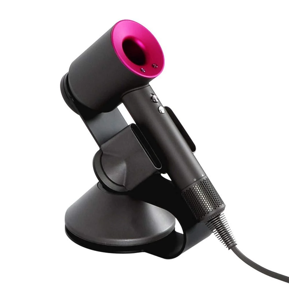Hairdryer Stand Holder for Dyson Magnetic Carbon Steel Bracket Power Plug Holder Bathroom Organizer for Dyson Supersonic Hairdryer Diffuser and Two Nozzles (Black) - ANQIA