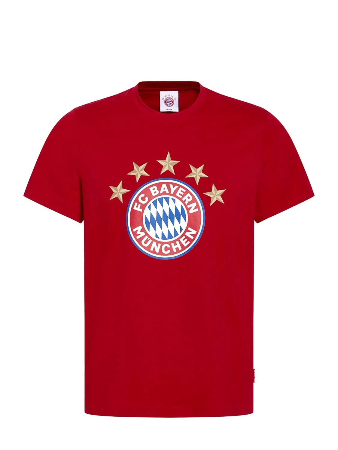 FC Bayern Munich Kids T-Shirt RED - Logo 5 Stars - Shirt Kids FCB 140 Red
