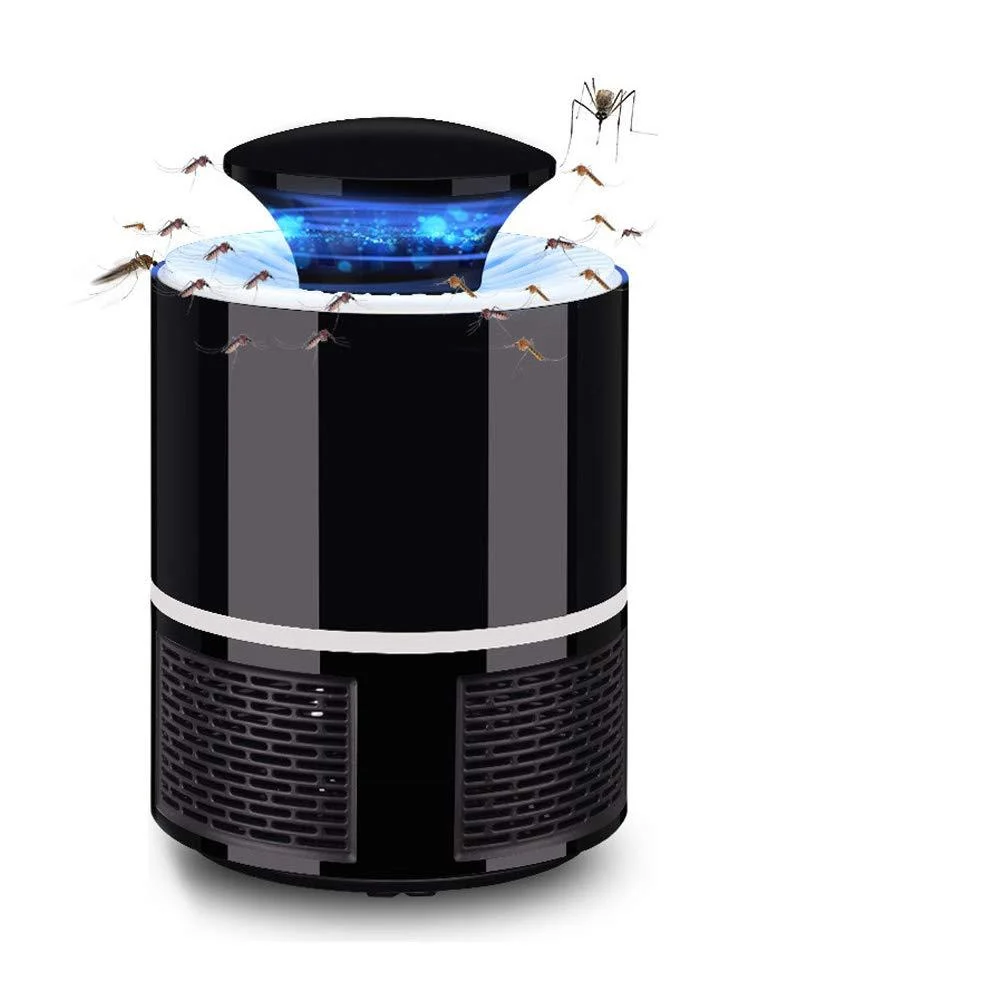 Newest USB Mute Photocatalyst Mosquito killer lamp Repellent Bug Insect Trap light UV Light Killing Trap Lamp Fly Repeller Safe Non-Toxic (Black/white)