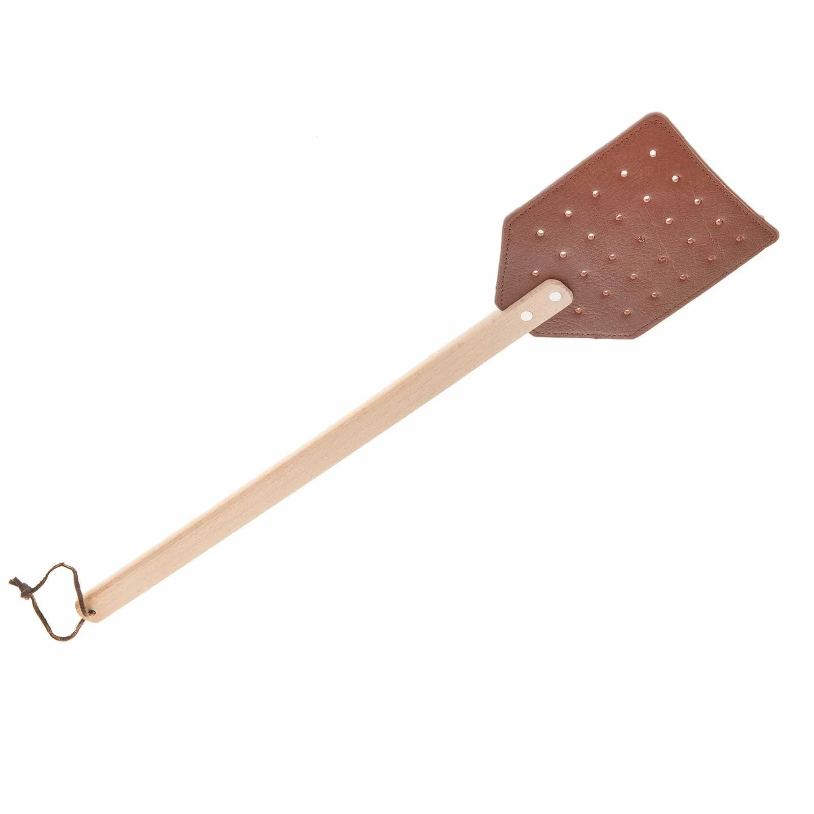 SIDCO fly swatter leather fly killer lo leather strap wooden swatter XXL swatter 1 piece