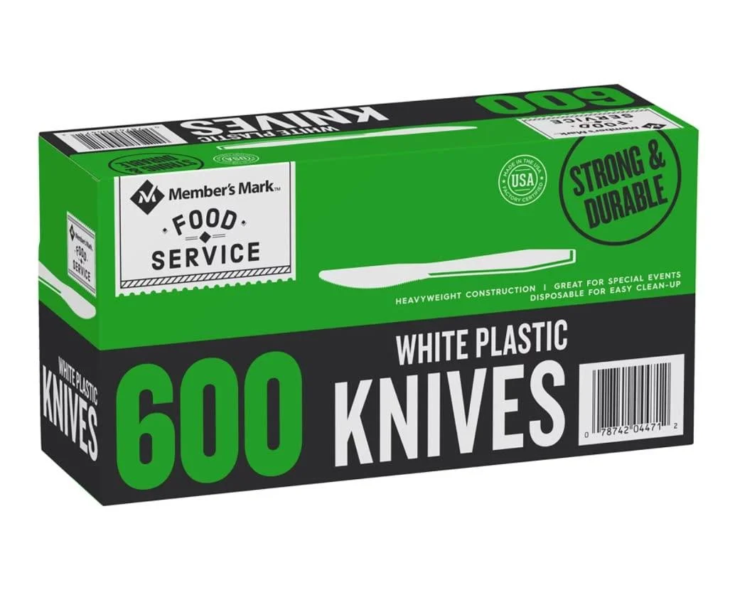 Product of Member's Mark Plastic Knives, Heavyweight, White (600 ct.) - Bulk Savings