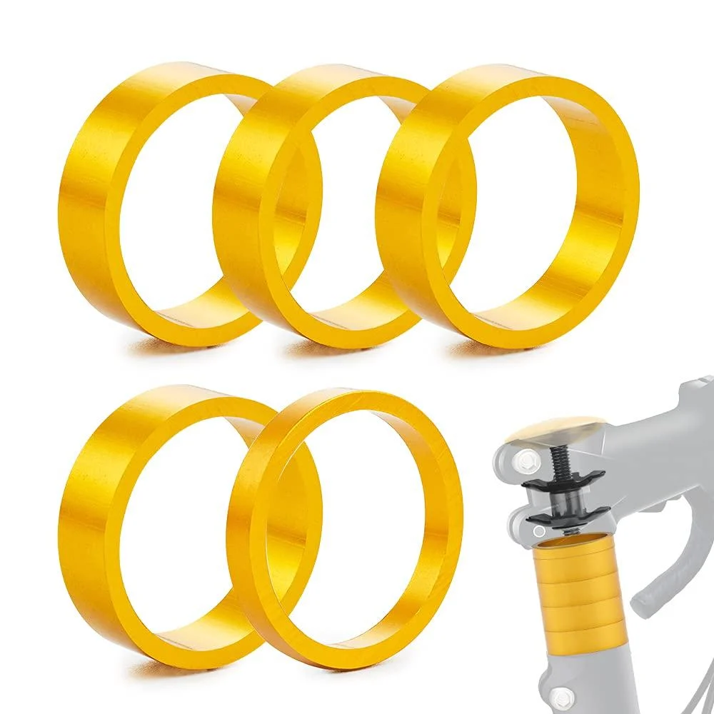 baluoqi Bicycle Headset Spacer 1-1/8 inch 28.6mm with Stem Top Cap(Carbon Fiber),Headset Star Nut and Long Titanium Bolt Aluminium Alloy MTB Road Bike Stem Headset Spacer Yellow --Part 1: Spacer