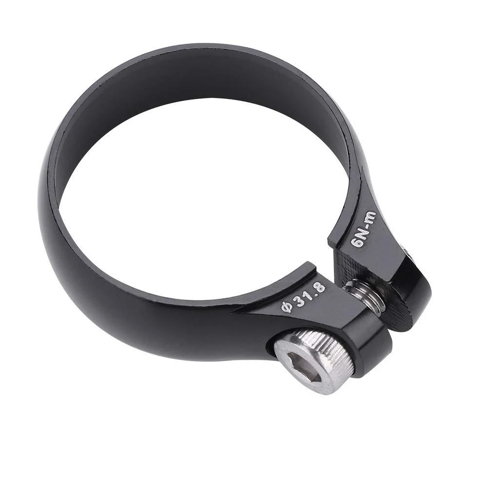 Bike Seat Post Clamp, Super Light Aluminium Alloy Mountain Bicycle Bolt Clamp 31.8mm for 27.2 Seatpost(Black) - Serounder