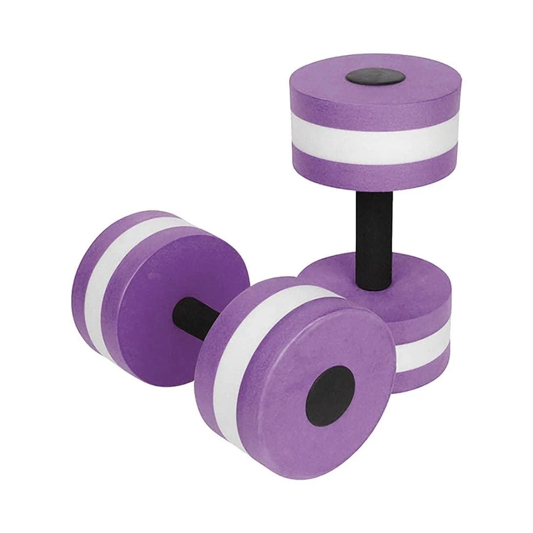 Sports Aquatic Dumbells Set, 2PCS Water Aerobic Exercise Foam Dumbbell Pool Resistance,Water Aqua Fitness Barbells Hand Bar Exercises Equipment for Weight Loss (Purple) - SZDYR