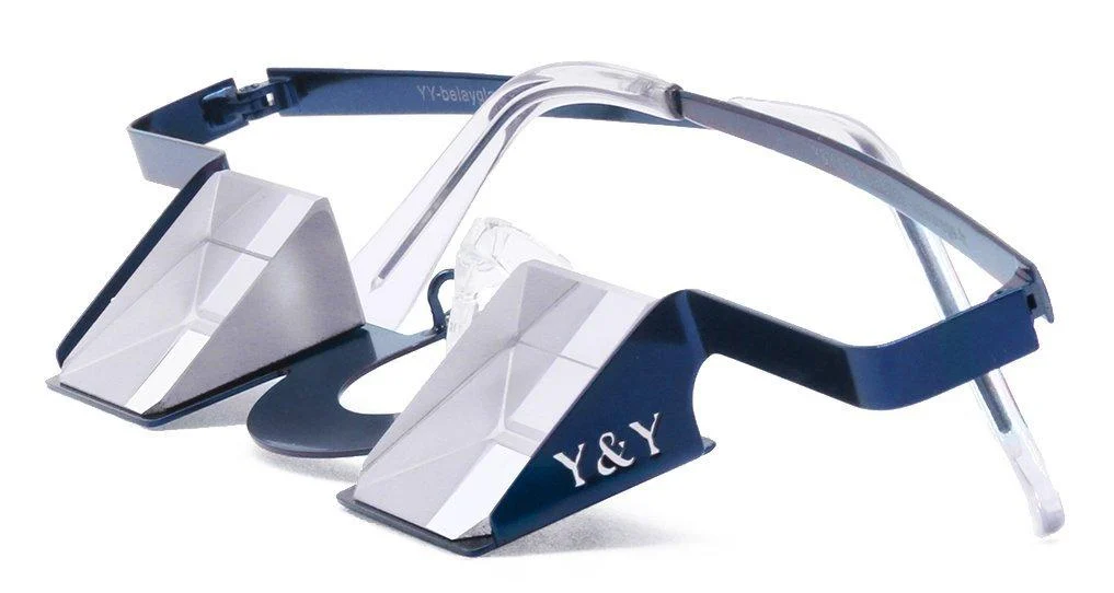 YYVERTICAL | Classic Belay Glasses | Sturdy and Comfortable Belay/Prism Glasses for Rock Climbing Blue - YY Vertical