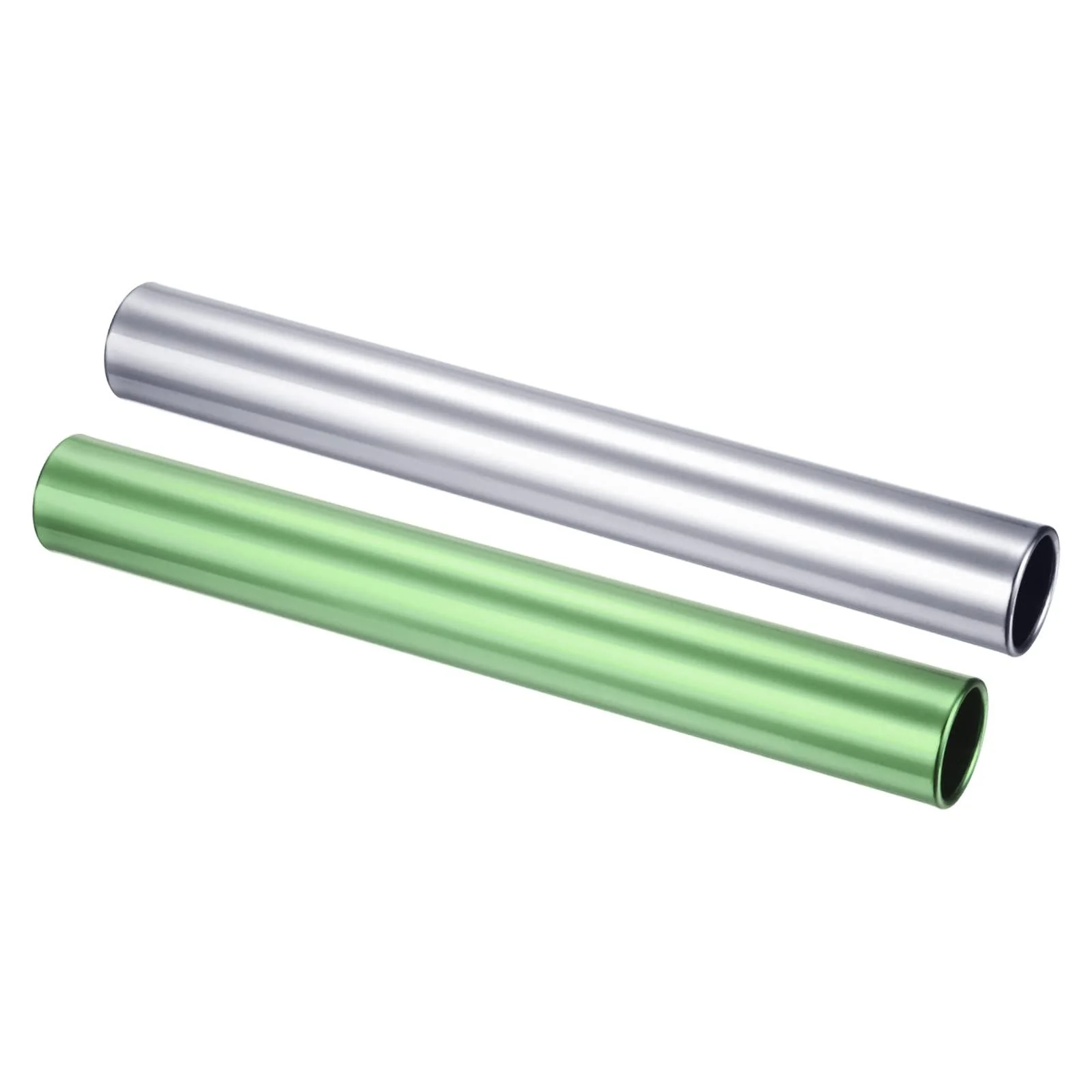 PATIKIL Relay Track Batons Set Pack Aluminum Alloy Tube Field Running Race Stick for Outdoor Athletics Sport Game Tool Green Silver