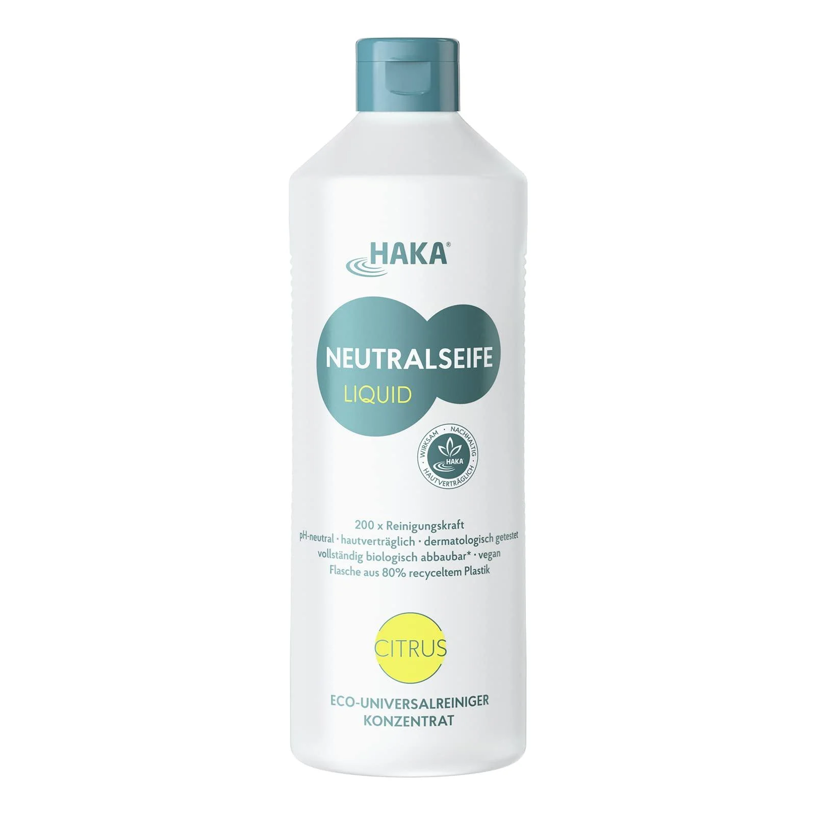 HAKA Neutral Soap Liquid Citrus All-Purpose Cleaner 200 Applications pH-neutral long-lasting lemon scent 1 l Citrus 1 l (1 pack)