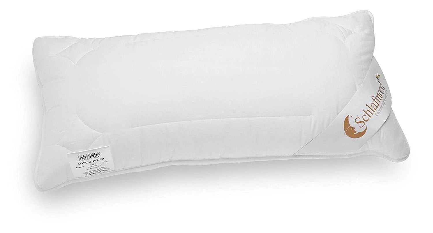 Sleep moon fairytale soft aloe vera pillow 40 x 80 cm - allergy pillow with capok cushion filling - comfortable cotton quilted pillow 40x80 with zipper - washable up to 60 degrees made in Germany 40 x 80 cm white