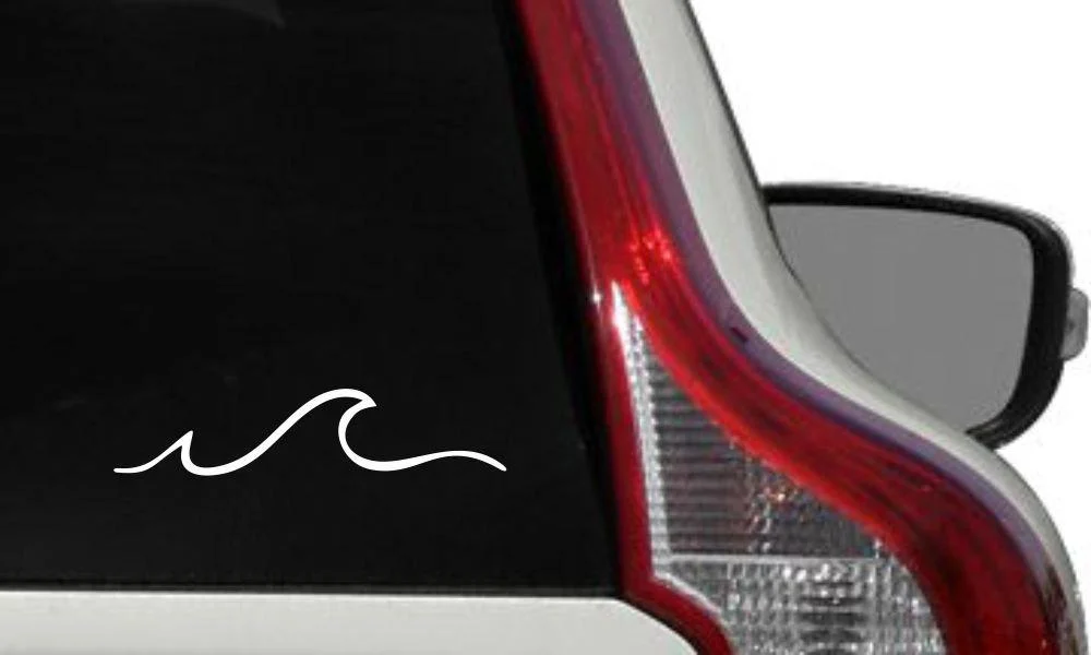 Wave Version 2 Car Die Cut Vinyl Decal Bumper Sticker for Car Truck Auto Windshield Wall Window Ipad Tablet MacBook Laptop Computer Home Custom and More (White) 1. White - Pandora Stickers Arts and Hobbies