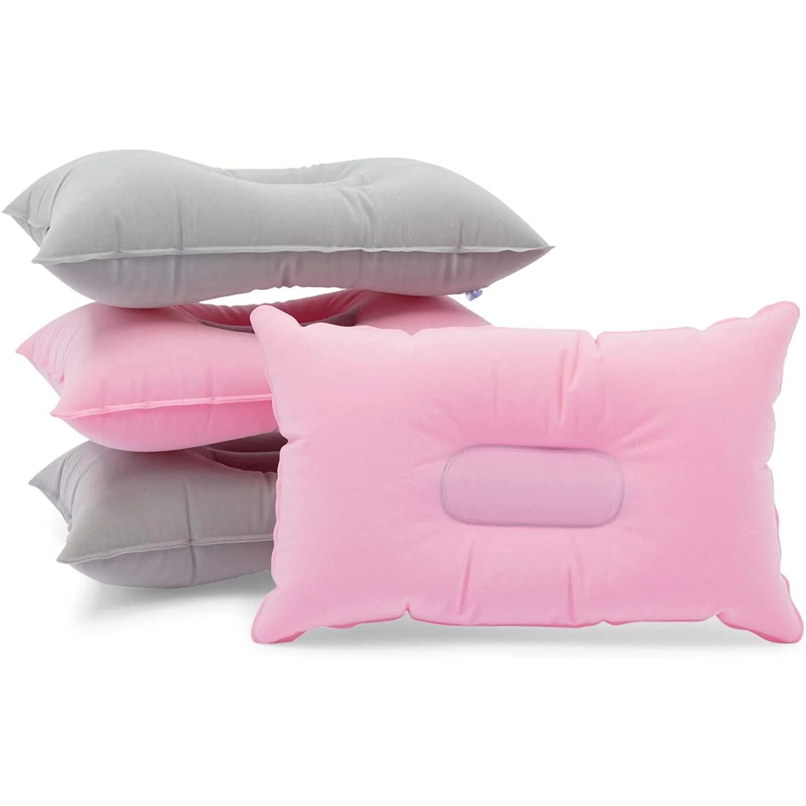Inflatable Travel Pillows for Camping and Traveling (Pink, Grey, 4 Pack) - Okuna Outpost