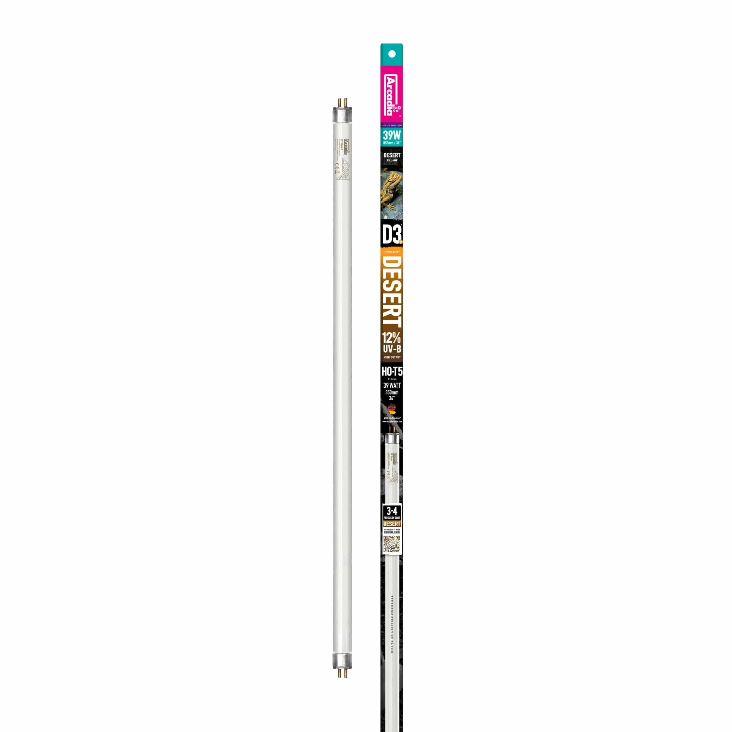 Arcadia FD3P39T5 T5 D3+ Reptile Lamp 39 Watt 85cm (34 Inch)