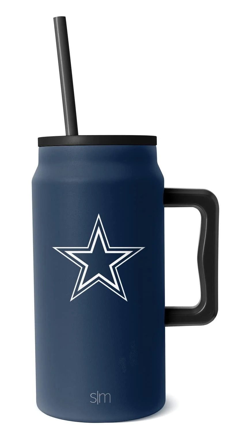 Simple Modern Officially Licensed Tumbler with Handle and Straw Lid Dallas Cowboys 50oz