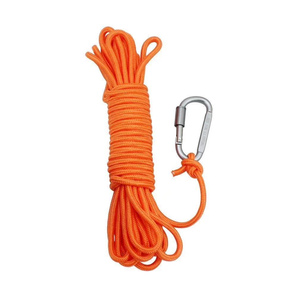 BeGrit Floating Rope Anchor Mooring Rope Multifunction Rope 6 mm Kayak Canoe Tow Throw Line with Aluminum D-Ring Locking Carabiner for Boat Camping Hiking Awning Tent Canopy 10m