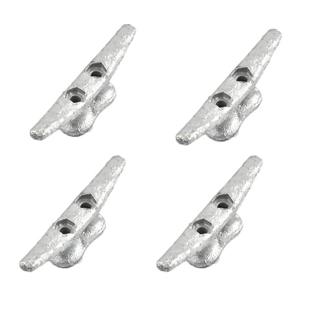 4 Pack 4inch Heavy Duty Boat Cleat/Galvanized Cast Iron Dock Cleat for Marine or Decorative Applications - Bueyfolt