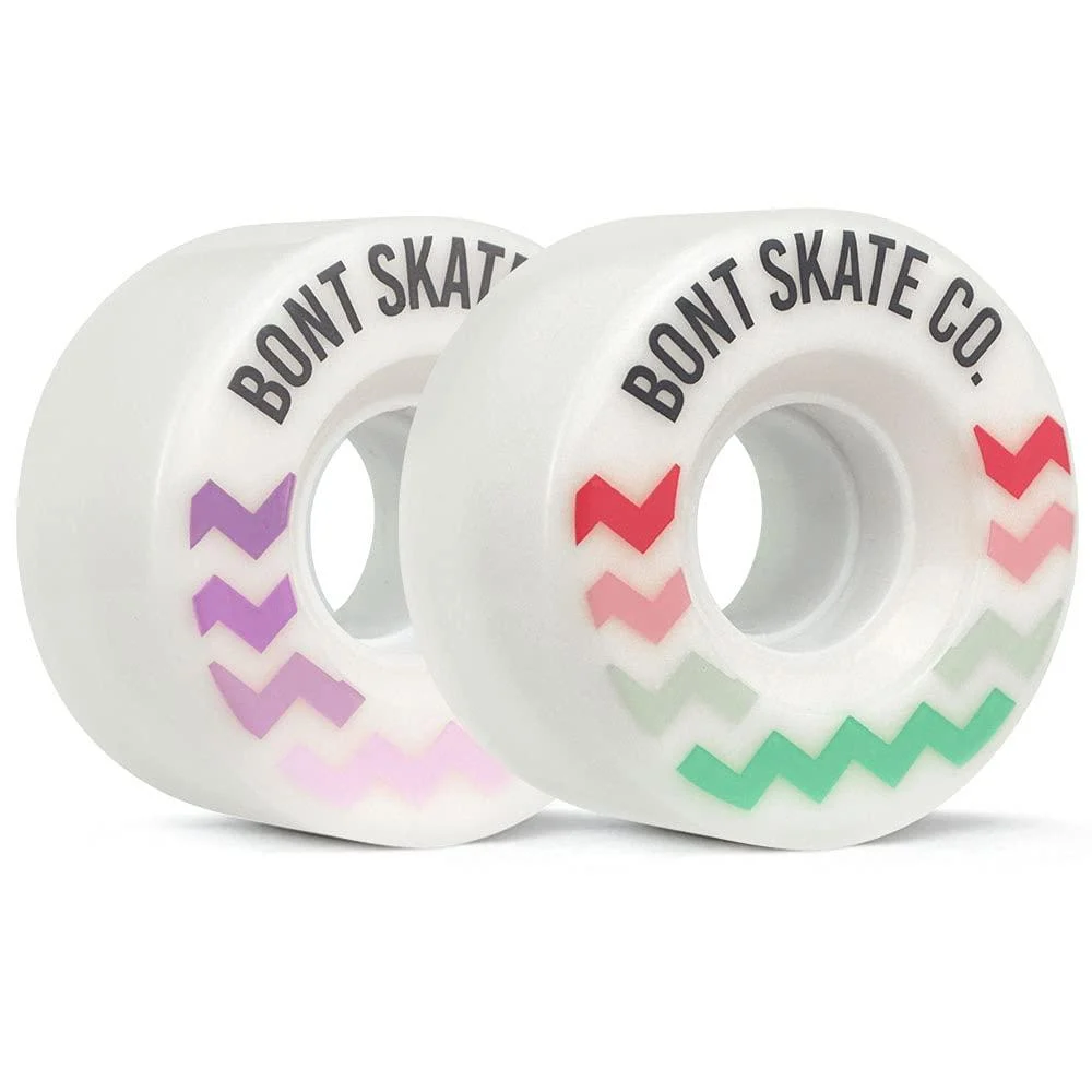 Bont Skates - Glide Outdoor Roller Skate Wheels - 78A Roller Skate Wheels - Outdoor Wheels for Roller Skates - 57x32mm - Replacement Roller Skate Wheels - Set of 4 or 8 White/ Purple Set of 8
