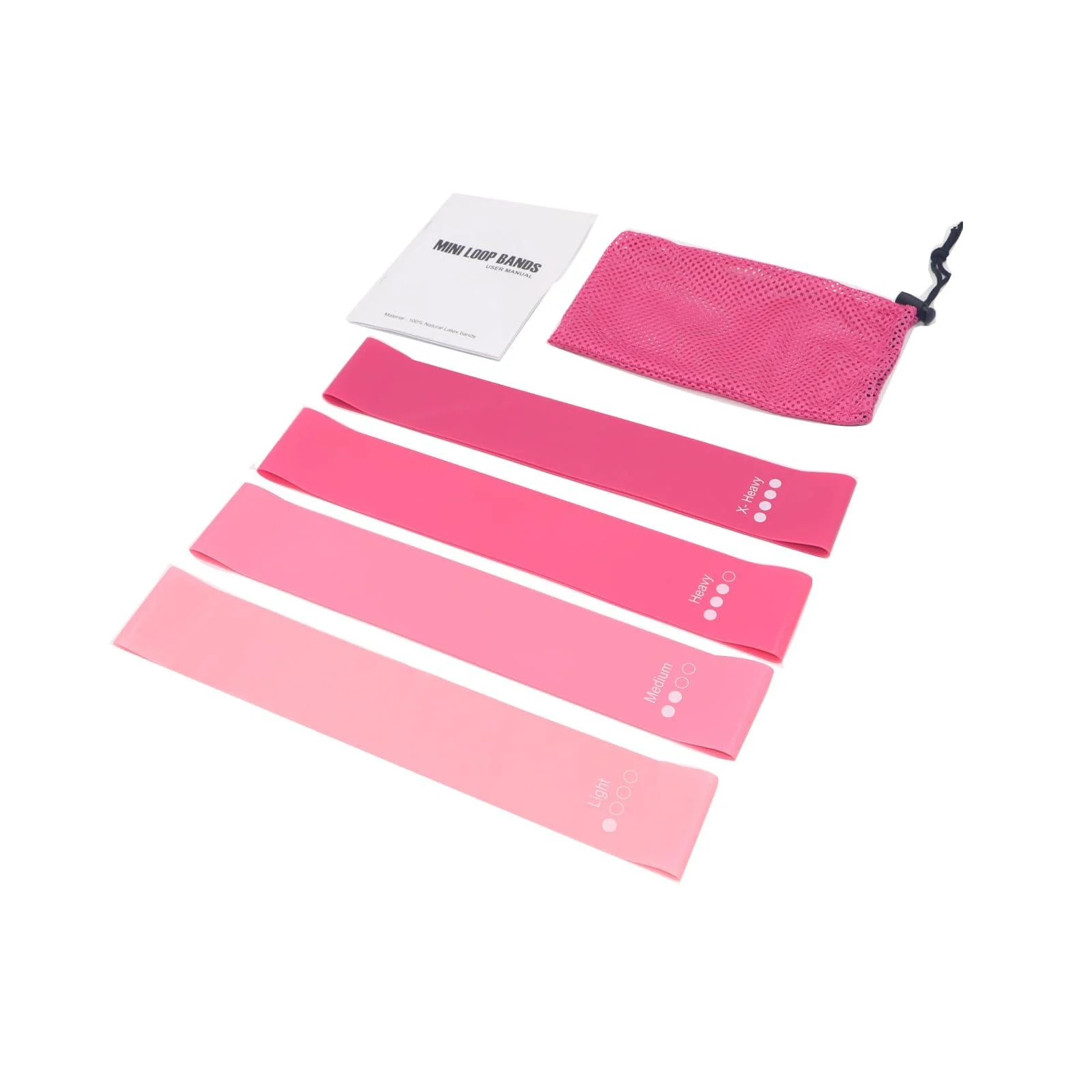 Pink gradient series Resistance Bands Skin-Friendly Resistance Fitness Exercise Loop Bands