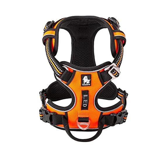 Truelove no pull dog harness reflective dog harness for dogs adjustable soft padded pet vest with simple operating handle TLH56512 m orange - WINHYEPET