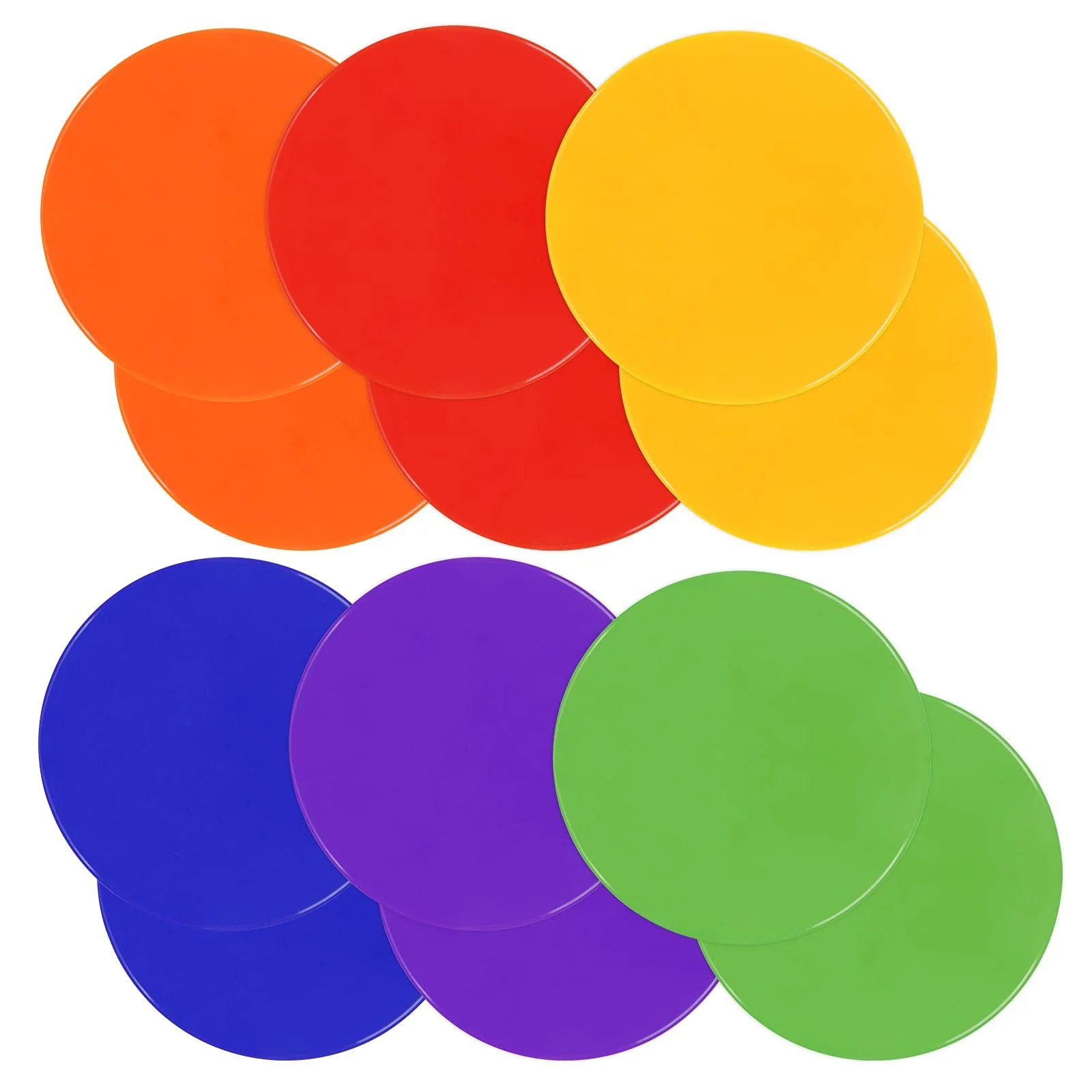 GDUCKS Spot Markers 9inch 10inch 12 Pack Rubber Floor Dots Non Slip Flat Cones Agility Dots for Kids Soccer Basketball Sports Speed Agility Training, Preschool Classroom Activities 10 inch