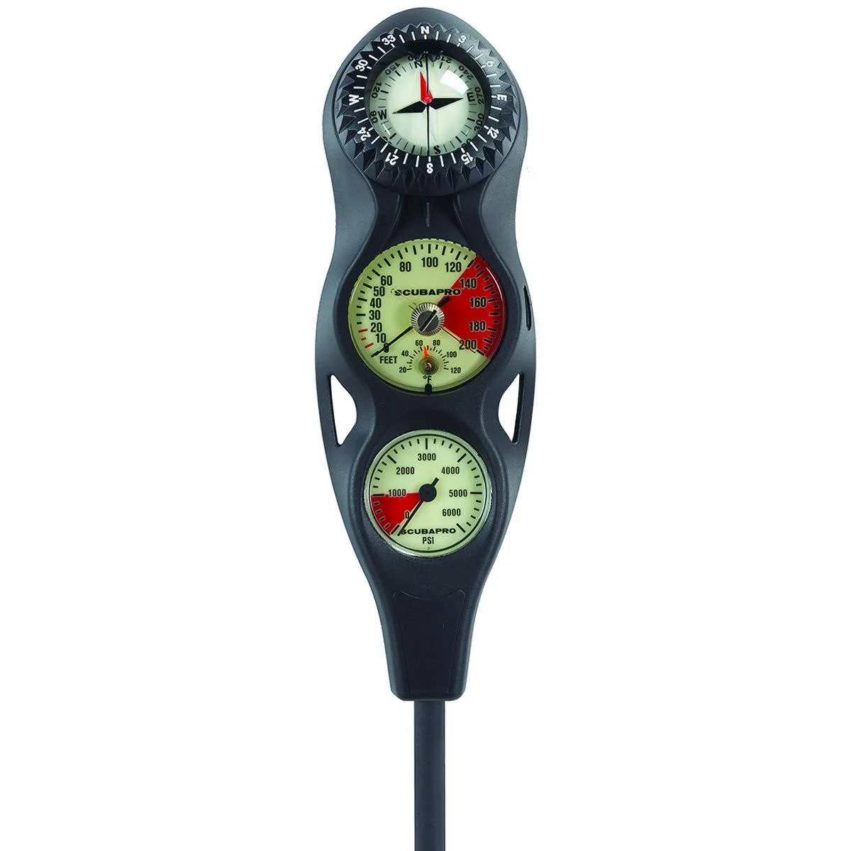 SCUBAPRO 3-Gauge in-Line Diving Console with FS-1.5 Compass, PGPSI DGFT