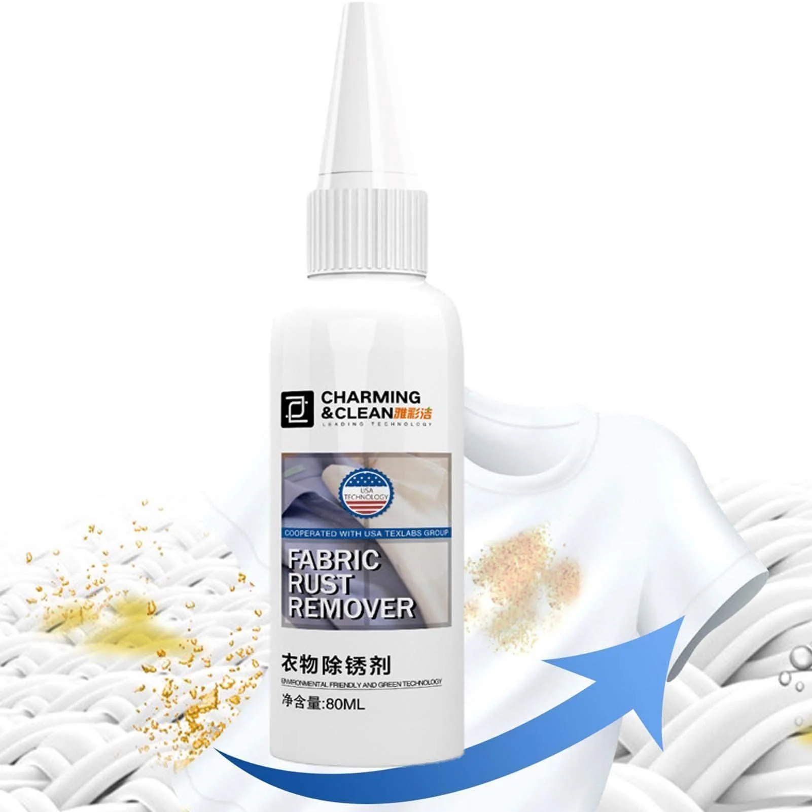 Fabric Rust Stain Remover - Spot Cleaner for Clothes Spray Clothes Cleaning Tools for Housekeeping for Cotton Wool Fabric for