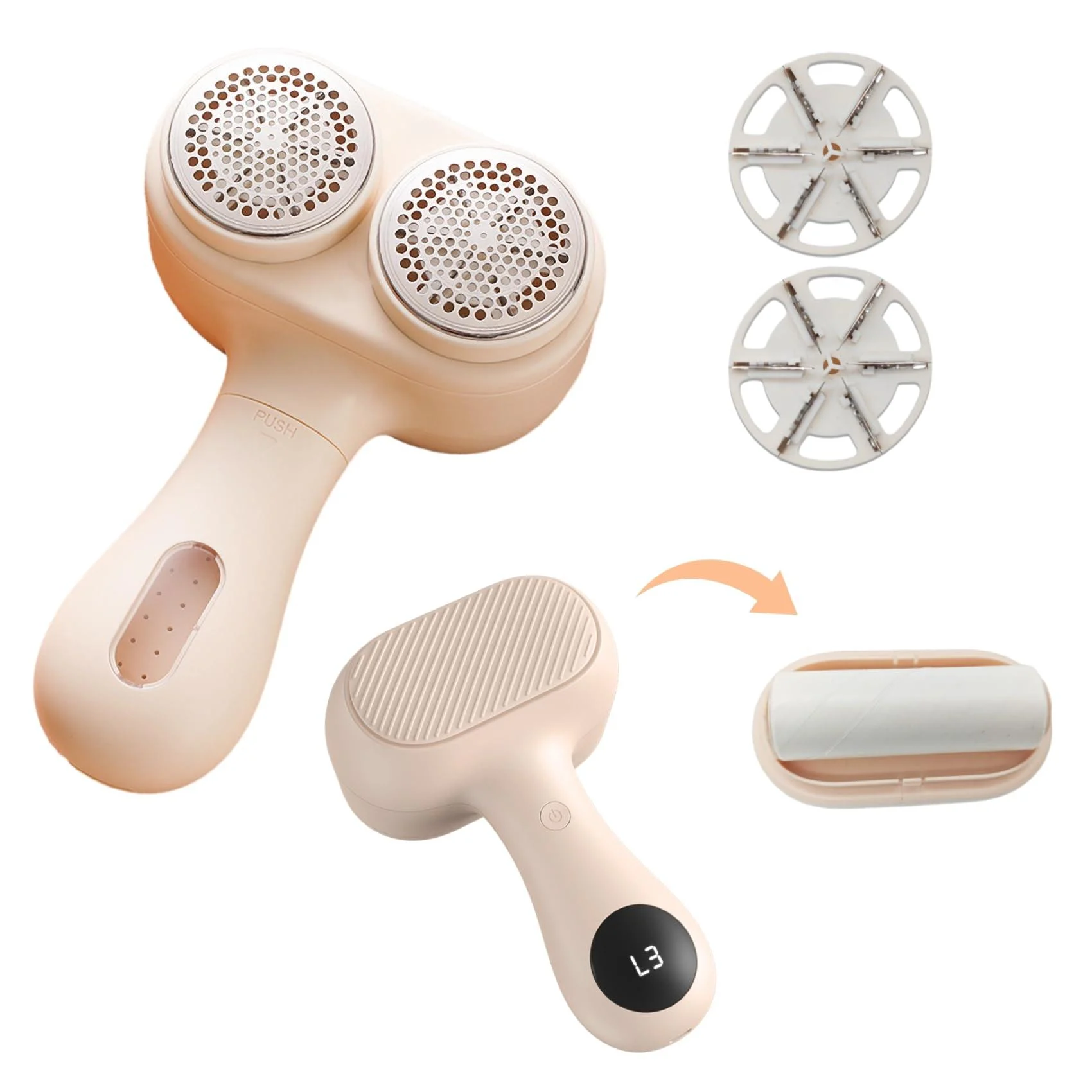 Rechargeable Fabric Shaver Lint Remover Sweater Fuzzs Pills Pilling Trimmer for Clothes and Furniture Fabric Shaver and Lint Remover Battery Operated Portable Fabric Shaver White (White) - Dieying
