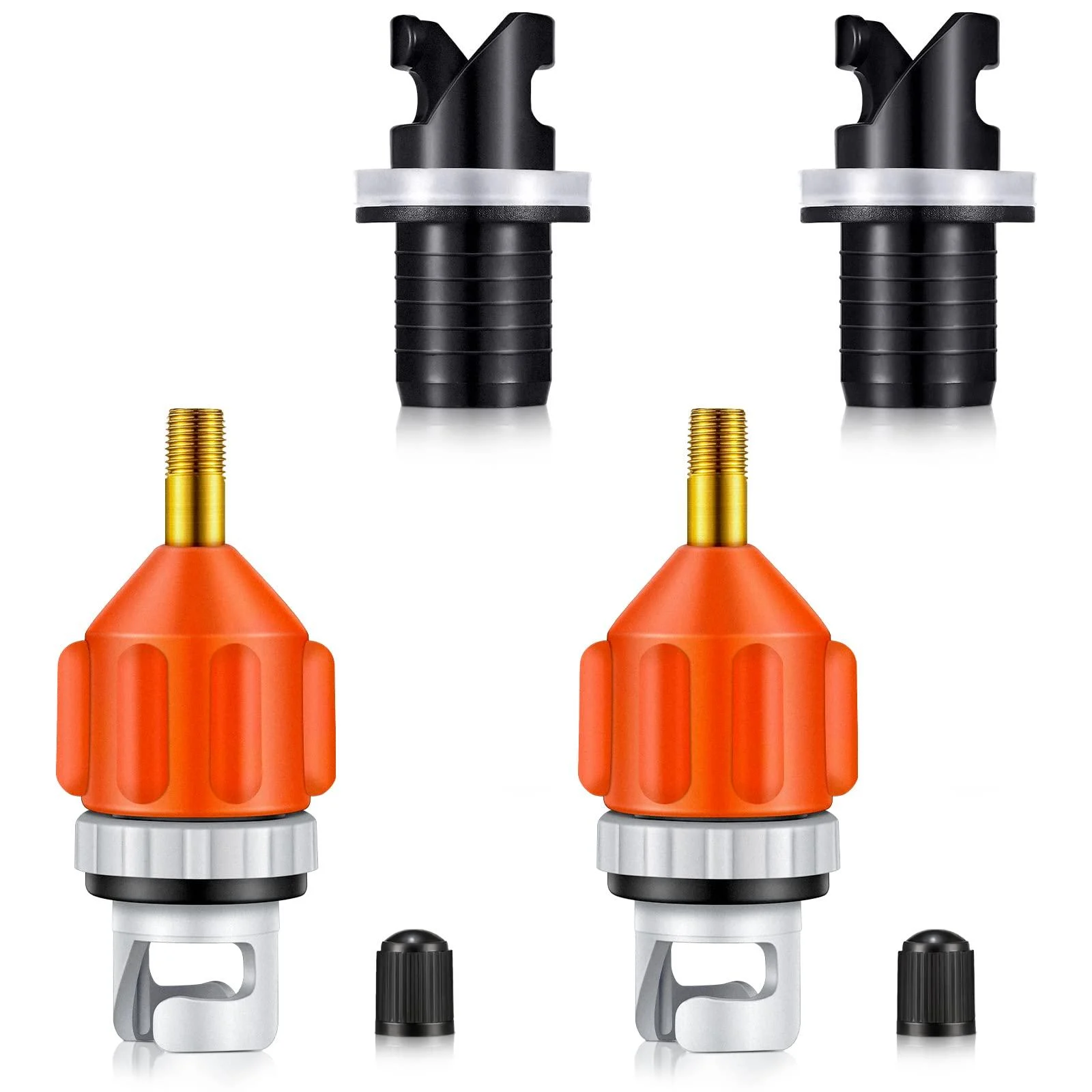 4 Pcs Inflatable Boat SUP Pump Adaptor Air Valve Adapter Set Conventional Air Pump Converter Compressor Paddle Board Pump Adapter Connector for Inflatable Kayak Foot Pump Stand Universal - Amyhill