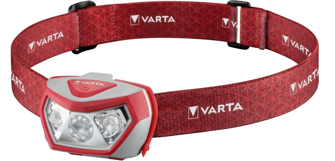 Varta headlamp LED incl. 3x aaa batteries head lamp Outdoor Sports H20 Pro three light modes splash -proof dimming function with swiveling head red